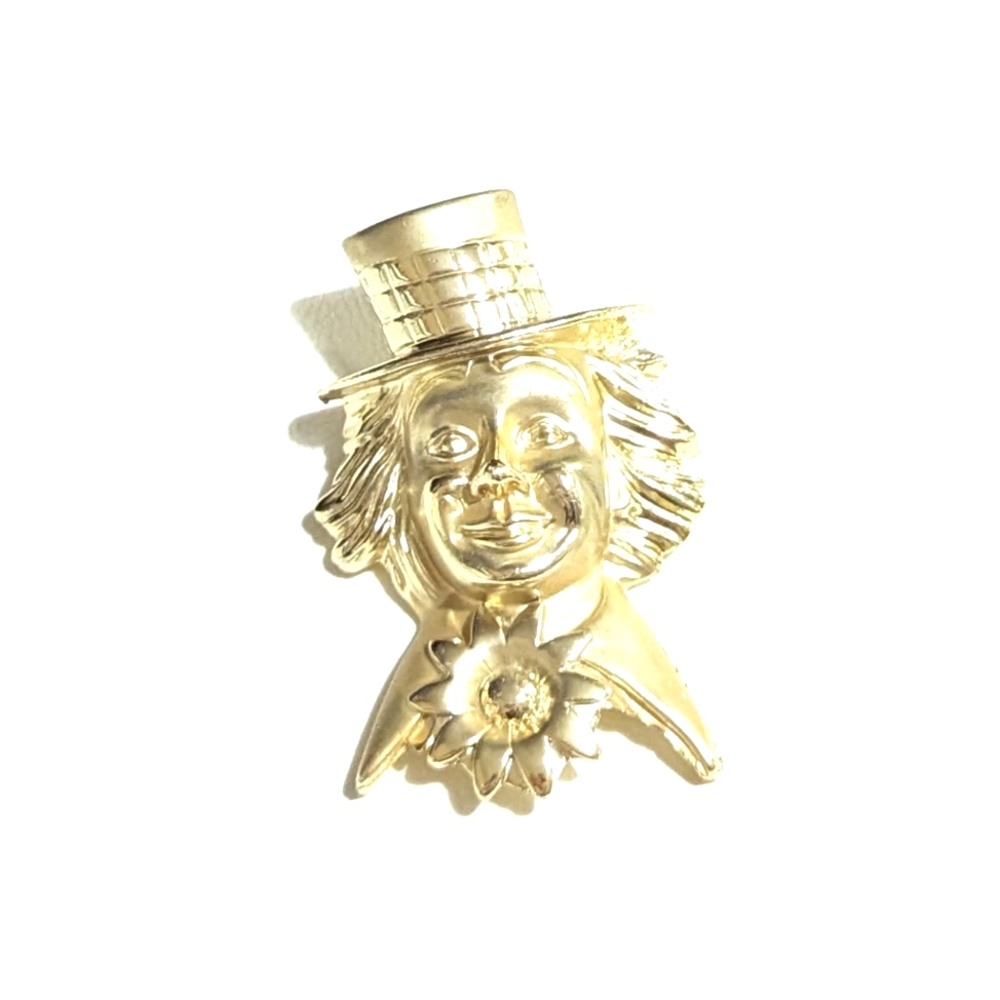 Vintage | Gold Clown Brooch | Retro | Funky | Clowncore | Fun | Artsy |